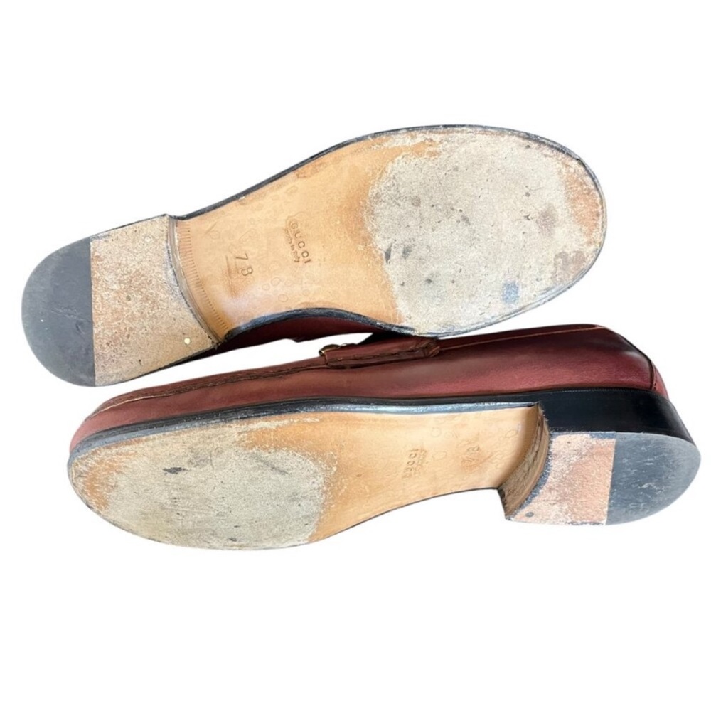 Vintage Gucci 1953 Horsebit Brown Leather Loafers with Gold Accents Size 7 - Picture 11 of 11